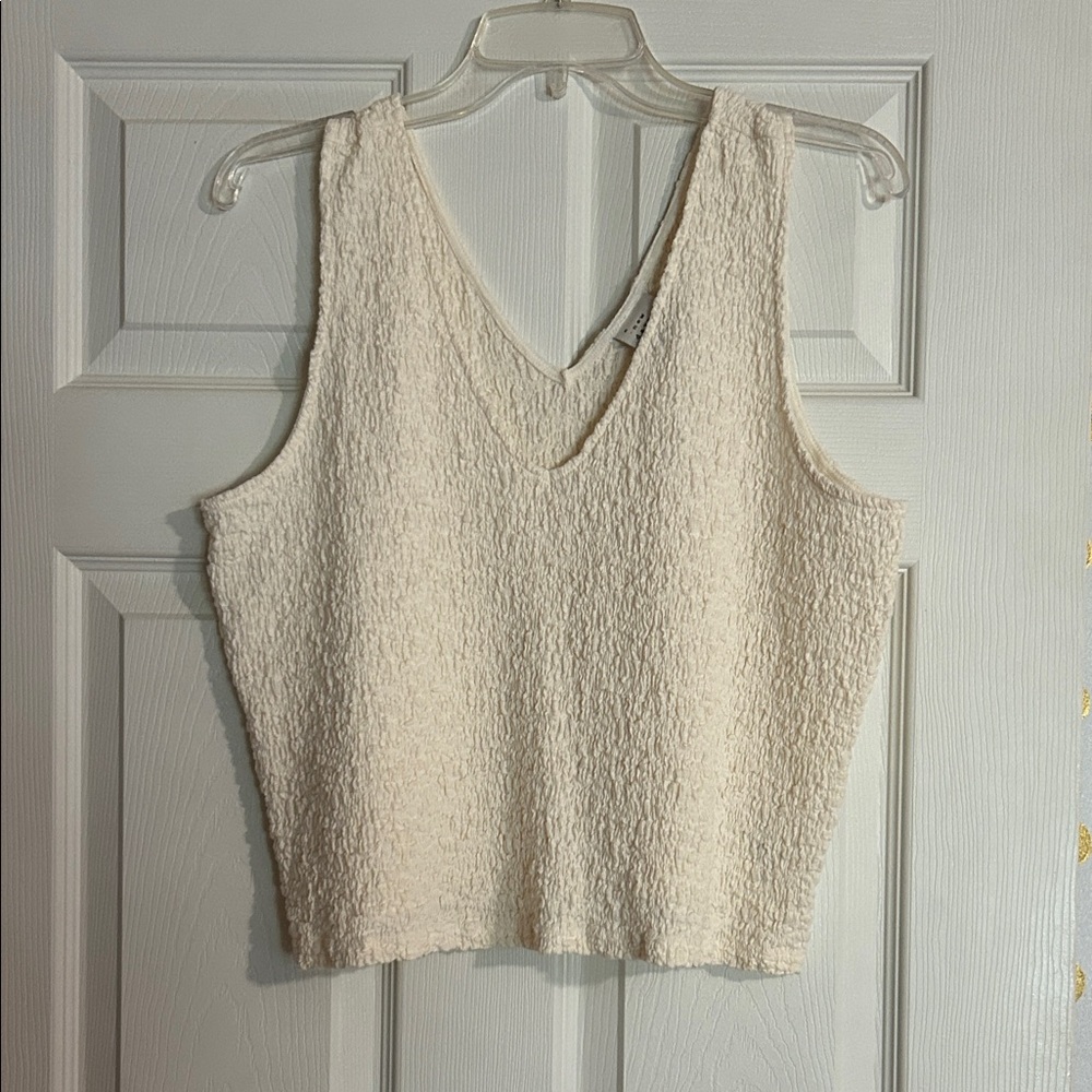 a new day Cream Textured Tank Top